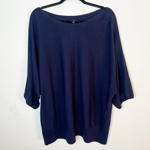 Talbots Navy Blue Boat Neck 3/4 Sleeve Dolman Sweater 3X 266 - Picture 1 of 7